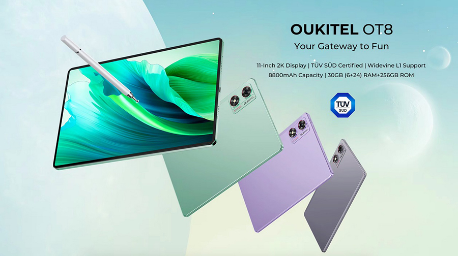 Oukitel OT8 SmartTablet 11-inch 2K Display TÜV SÜD Certified 8800mAh Battery Android 14(30GB+256GB)