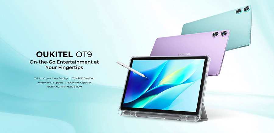 OT9 Smart Tablet Widevine L1 11-inch HD Display 8000mAh Battery Android 14
