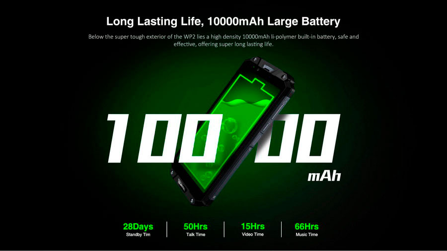Oukitel WP2 Gold IP68 Водонепроницаемый пыли устойчивый к ударам