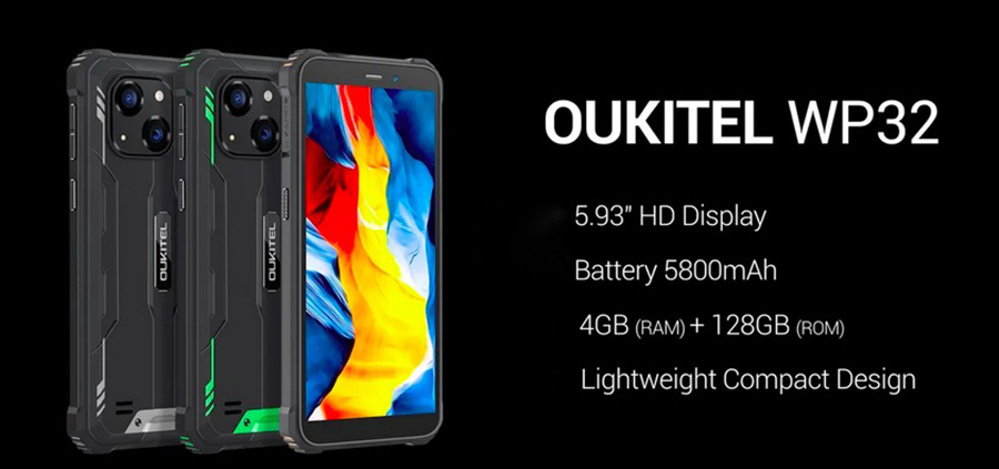 Oukitel WP32 Green это новый смартфон, который имеет международные сертификаты IP68/IP69K/MIL-STD-810H