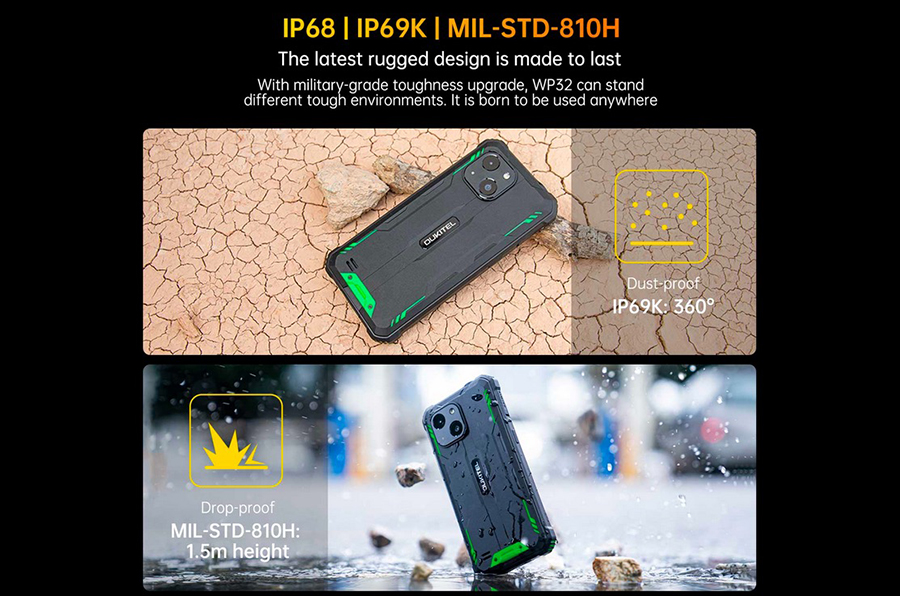 Oukitel WP32 4/128GB Green c 5,93-дюймовым дисплеем