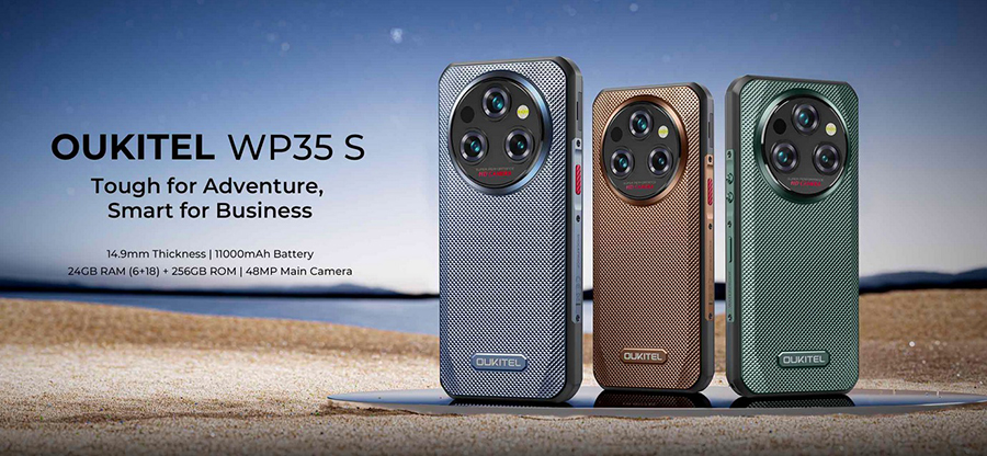 Oukitel WP35S 4G Rugged Phone 6.56'' HD+ Display 11000mAh Big Battery 48MP Camera Android 14(24GB+256GB NFC)