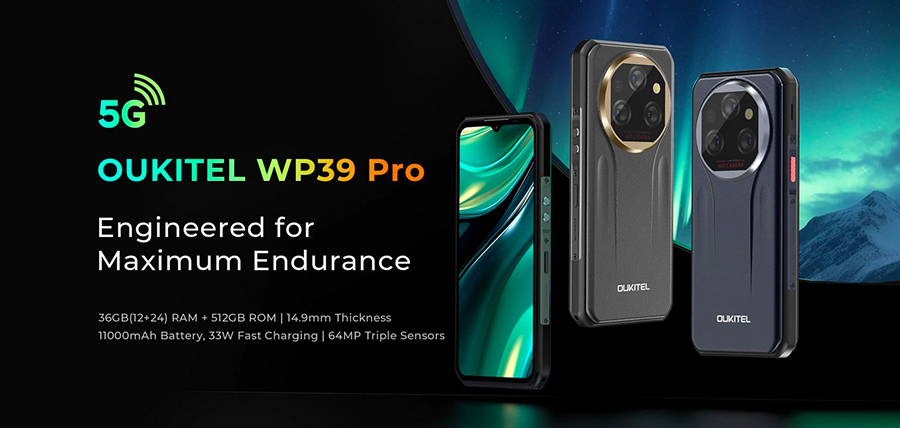 Oukitel WP39 Pro 12/512GB Black надёжный смартфон с запасом прочности и мощности
