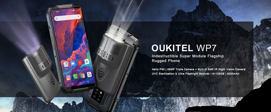 Oukitel WP7 8/128GB Black с инфракрасной камерой и УФ-модулем для стерилизации