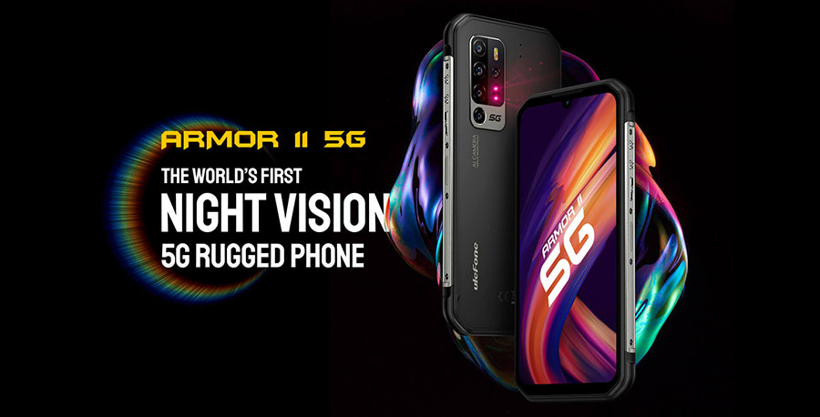 Ulefone Armor 11 5G 8/256Gb Black первый в мире противоударный смартфон с пентакамерой, ночным видением и 5G в 2021 году