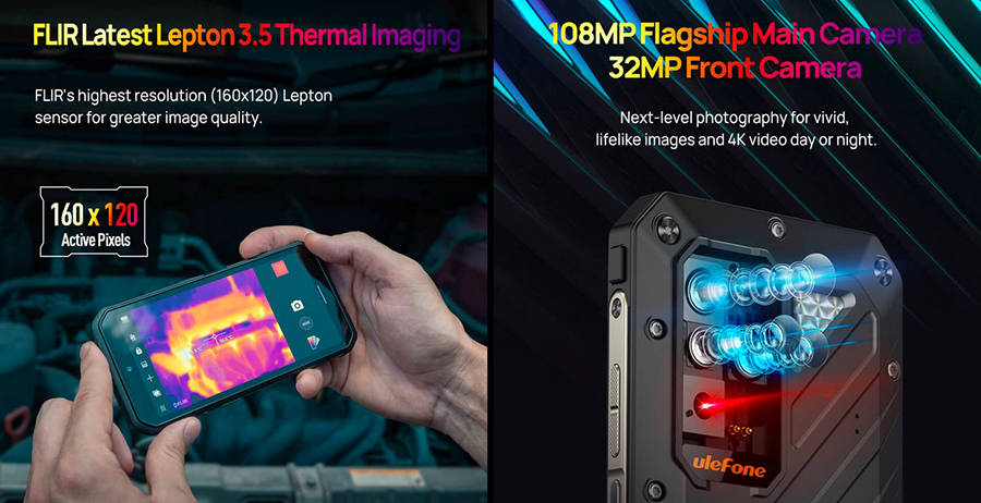 Ulefone Armor 18T 12/256GB Black на борту самый новый и современный тепловизор FLIR