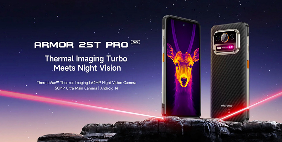 Ulefone Armor 25T Pro 5G Thermal Imaging Rugged Phone Android 14