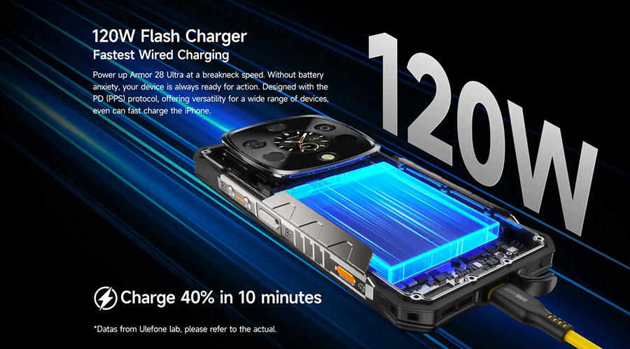 Ulefone Armor 28 Ultra Thermal Version Supports 120W fast charging