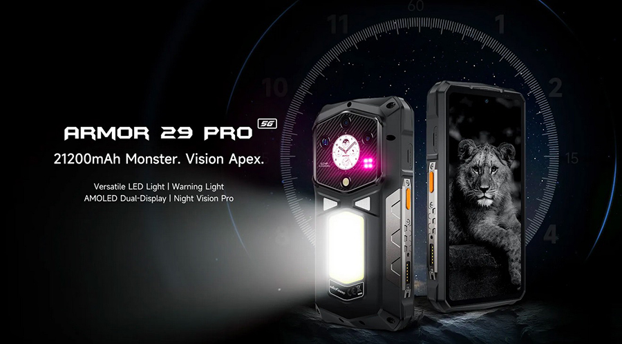 UleFone Armor 29 Pro Black защищённый смартфон с AMOLED-экраном 120 Гц