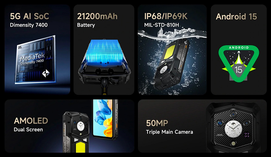 UleFone Armor 29 Pro 16/512GB мощный ударопрочный телефон для экстремальных условий
