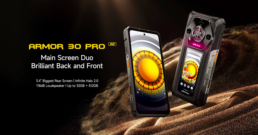 Ulefone Armor 30 Pro 5G Rugged Phone Android 14 Smartphone 6.9" 120Hz 32GB+512GB 12800mAh Night Camera 64MP NFC