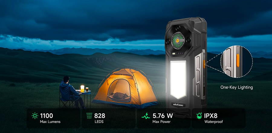 В Ulefone Armor 33 интегрировали мощный кемпинговый фонарь на 1100 люмен
