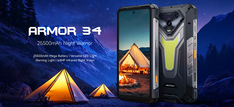 Ulefone Armor 34 16/512GB Black защищённый смартфон с мощным аккумулятором и камерой 50 МП