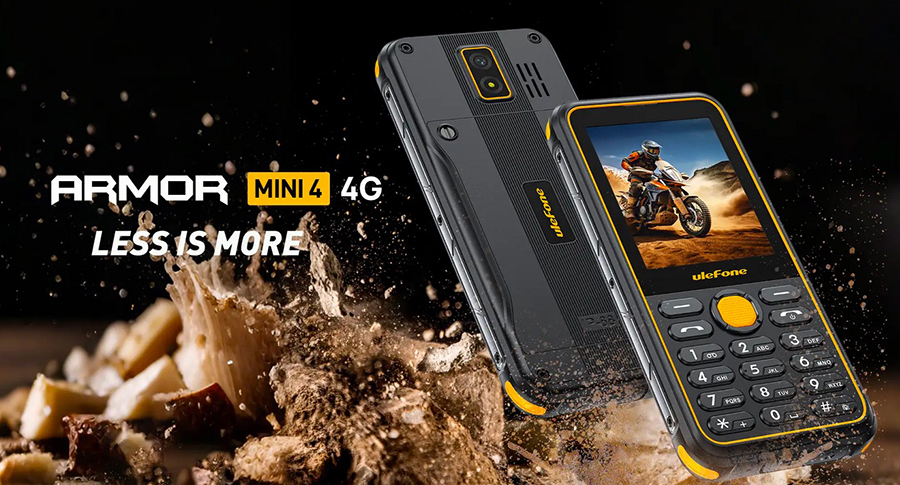 Телефон Ulefone Armor Mini 4 4G Black с поддержкой 4G, защитой от воды и пыли, идеален для активного образа жизни.
