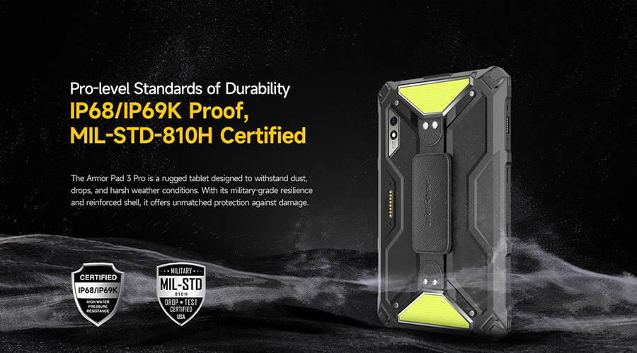 Ulefone Armor Pad 3 Pro Rugged Splash, Water and Dust Resistant Rated IP68