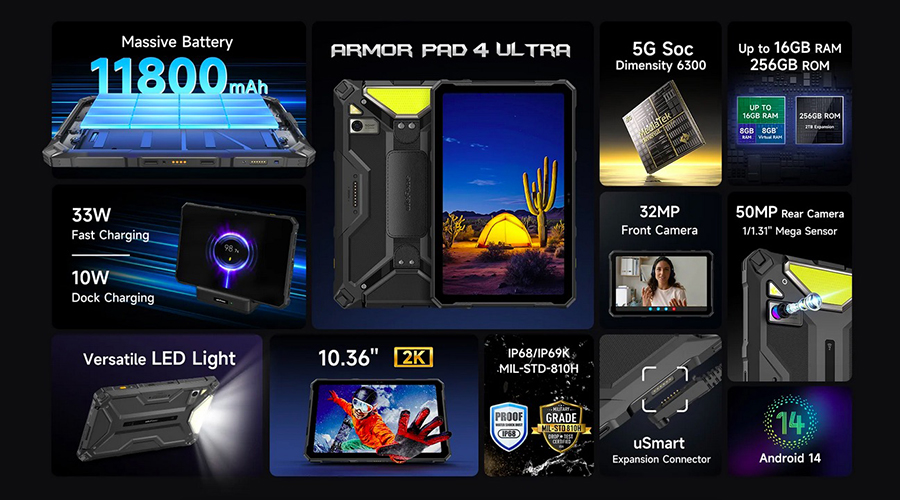 Планшет UleFone Armor Pad 4 Ultra Dimensity 6300
