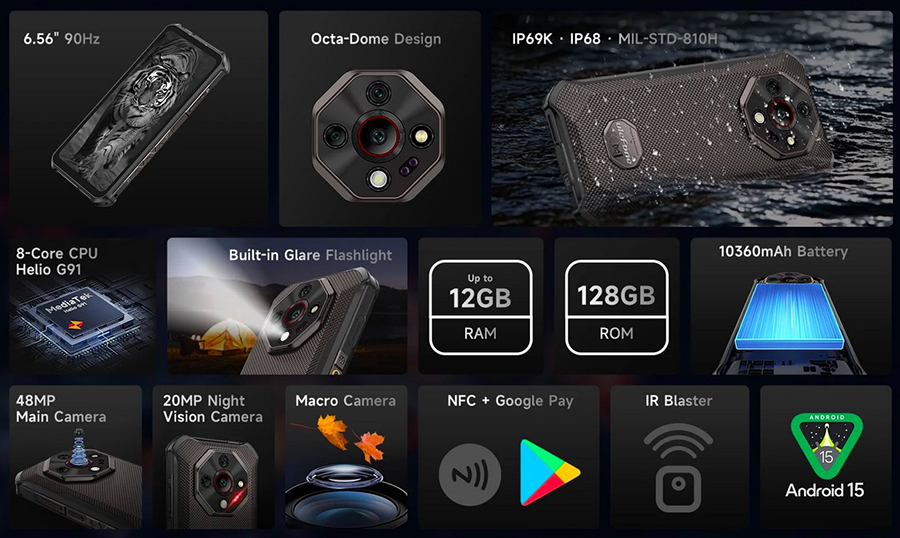 Защищенный телефон Ulefone Armor X16 в цвете Wasteland Shadow