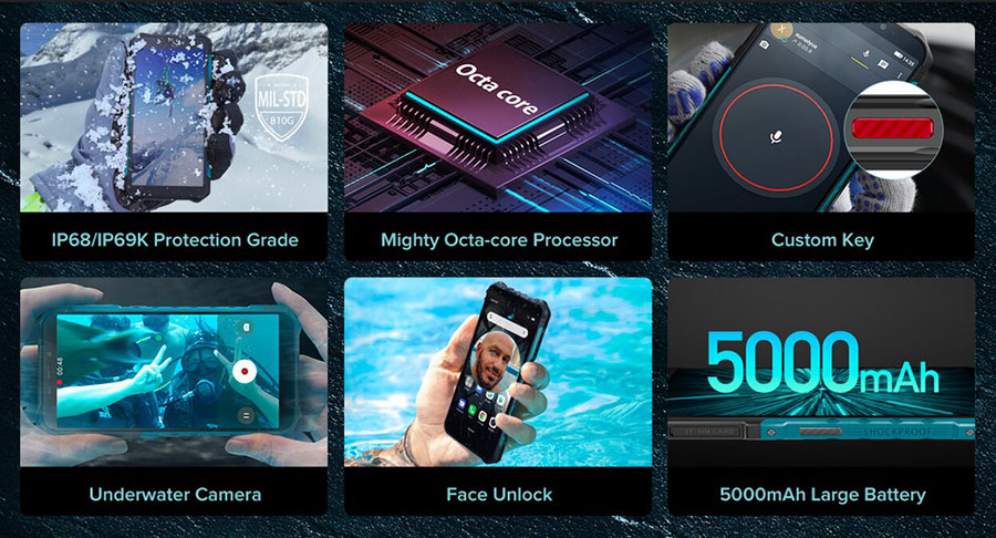 Ulefone Armor X9 3/32GB Black используется 5.5-дюймовый дисплей разрешением в 1440×720 пикселей