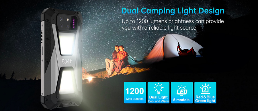 Unihertz 8849 Tank 3S 12/256GB Camping Light + Red & Blue Warning Light