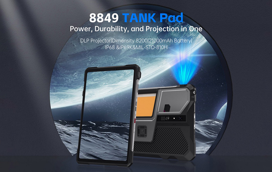 Unihertz 8849 TANK Pad – The First 5G Rugged Tablet with Built-in Projector