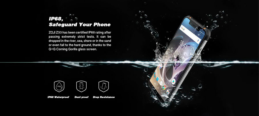 Защищенный смартфон ZOJI Z33 с большой батареей